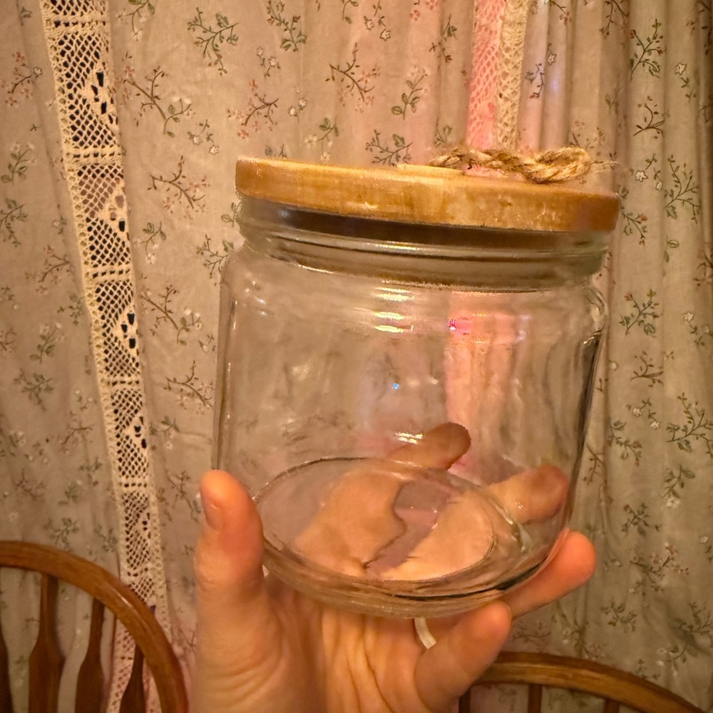 Glass Storage Jar with Wooden Lid